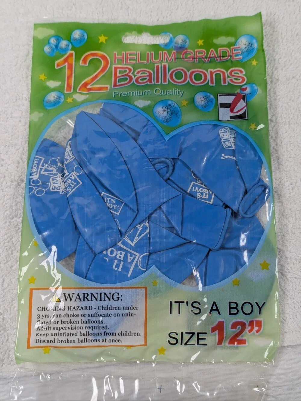 12 inch - Blue Balloons - Its a Boy! - Party Helium Balloons - 144 Pack